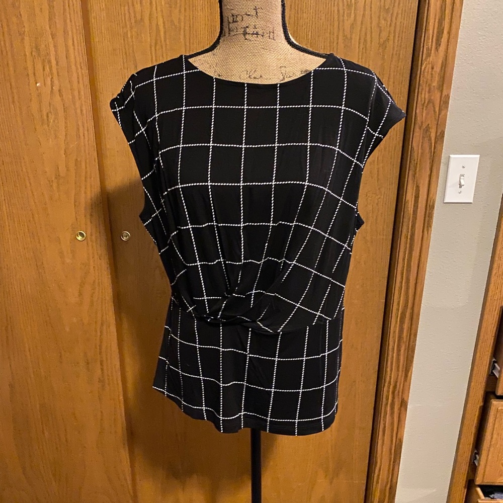 Black and white blouse